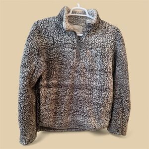 ALTAR’D STATE 3/4 zip Pull Over Cozy Gray Sherpa Jacket Medium